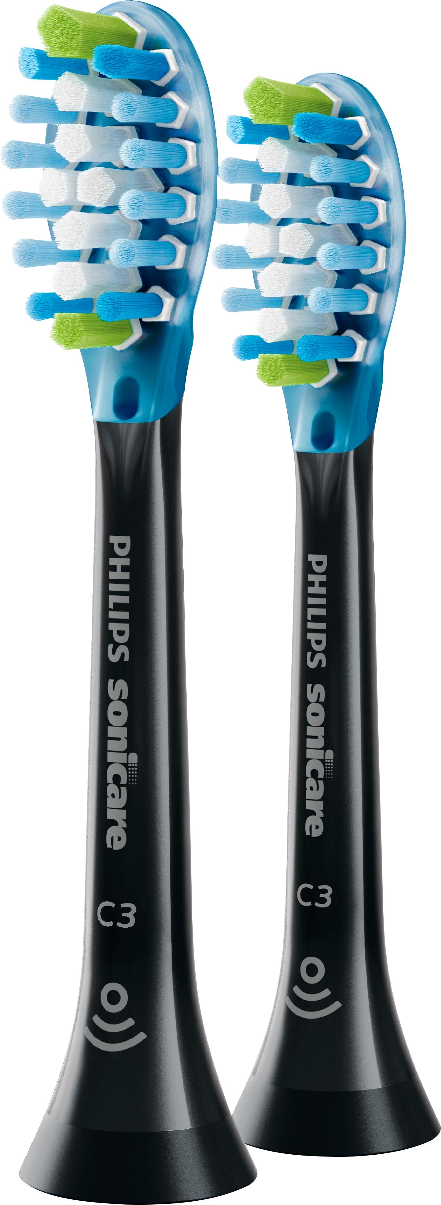 Angle View: Philips Sonicare - Premium Plaque Control Brush Heads (2-Pack) - Black