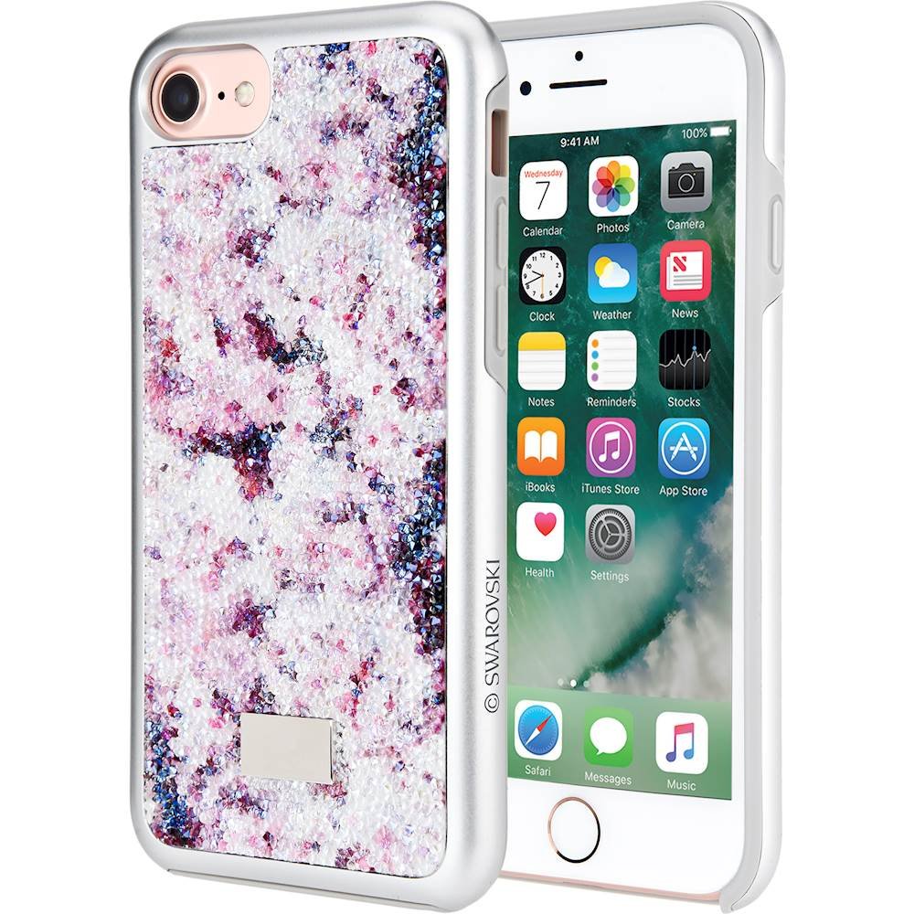 hard shell case for apple iphone 7 - crystal flower