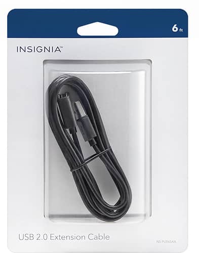 Black Insignia 6/' USB-A-to-USB-A Extension Cable