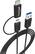 Front. Digipower - 3.3ft Charge and Sync USB-A to USB-C cable (Includes micro USB tip) - Black.