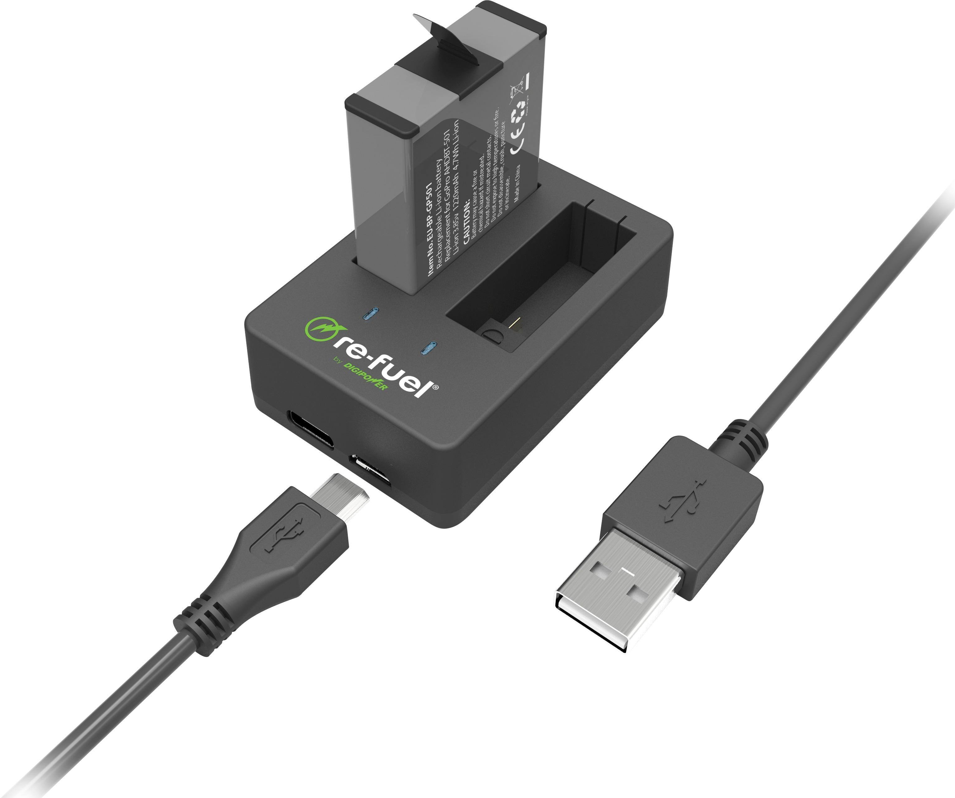 Digipower - Battery Charger - Black - Larger Front