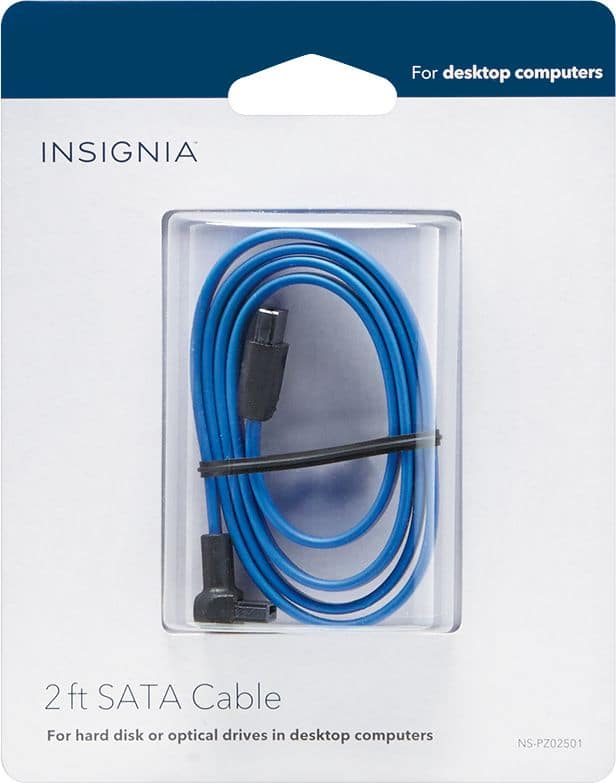Alt View 1. Insignia™ - 2' Right-Angle Serial ATA 2.0 Cable - Black.