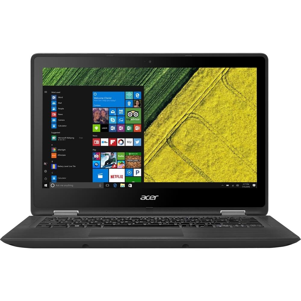 Front. Acer - Spin 5 2-in-1 13.3" Touch-Screen Laptop - Intel Core i3 - 4GB Memory - 128GB Solid State Drive - Obsidian Black.