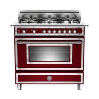 Bertazzoni - 4.4 Cu. Ft. Freestanding Gas Convection Range - Matt Burgundy - Front_Zoom