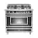 Front. Bertazzoni - 4.4 Cu. Ft. Freestanding Gas Convection Range - Black.