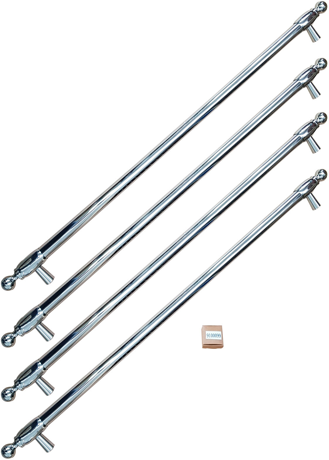Angle View: Bertazzoni - Heritage Series handle set for a 36" French door refrigerator - Stainless steel