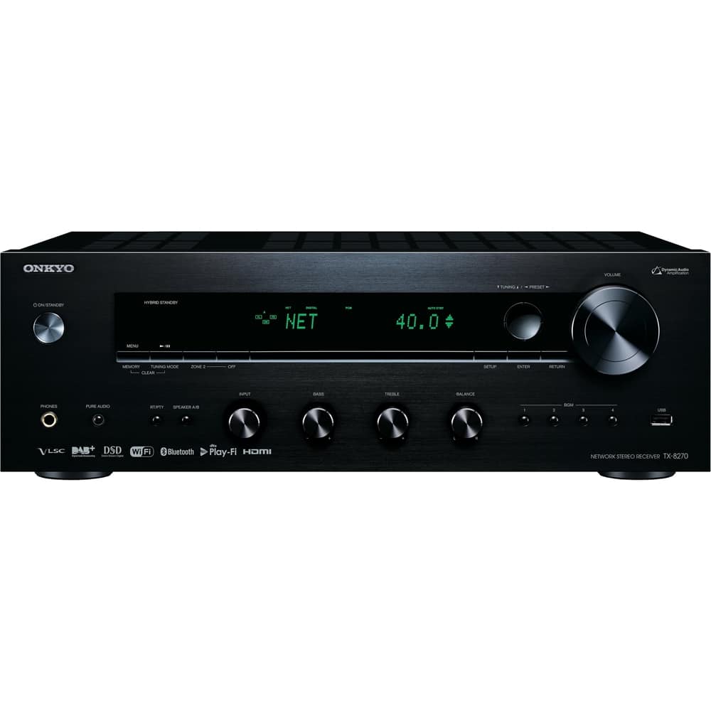 Onkyo - TX 2.0-Ch. Hi-Res 4K Ultra HD A/V Home Theater Receiver - Black - Larger Front