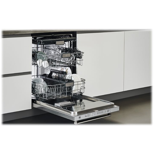 Left View: Bertazzoni - 24" Top Control Built-In Dishwasher with Stainless Steel Tub - Stainless steel
