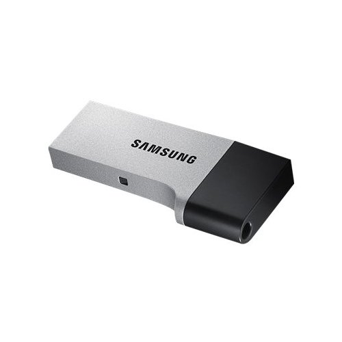Samsung - DUO 128GB USB 3.0, Micro USB Flash Drive - Black/silver - Larger Front