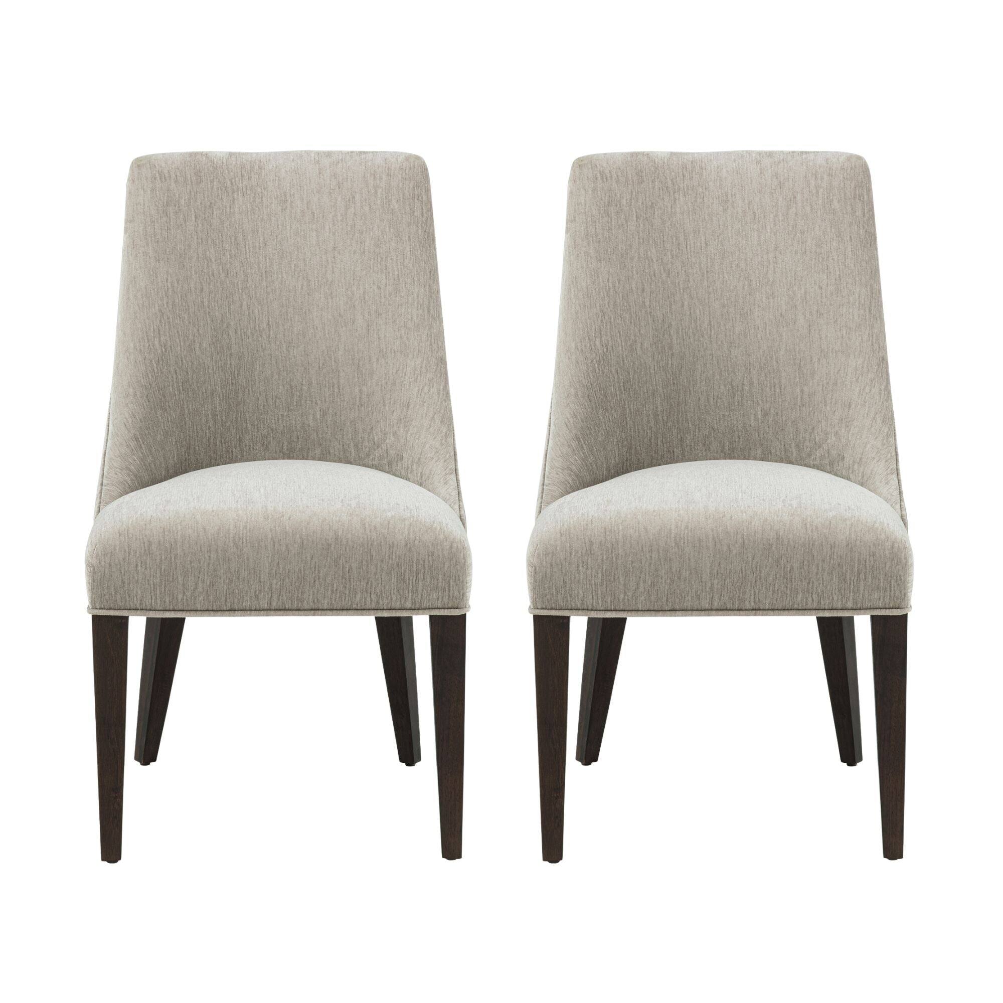 Front. Manhattan Comfort - Beever Modern Wood Chenille Dining Chair - Set of 2 - Taupe.