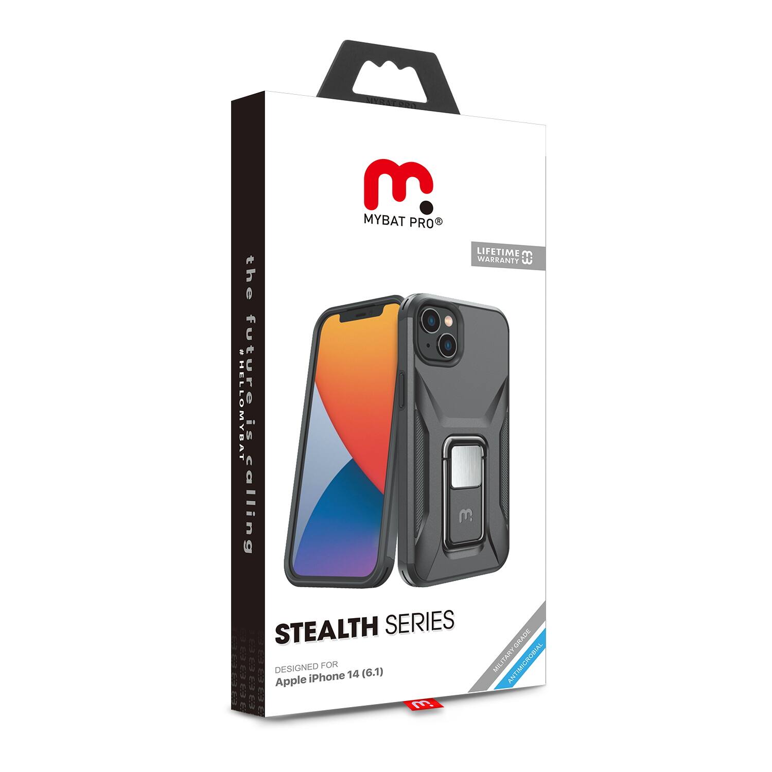 MYBAT PRO LIFETIME WARRANTY  
the FUTURE IS CALLING  
STEALTH SERIES  
DESIGNED FOR Apple iPhone 14 (6.1)  
MILITARY ANTIMIGROSIAL