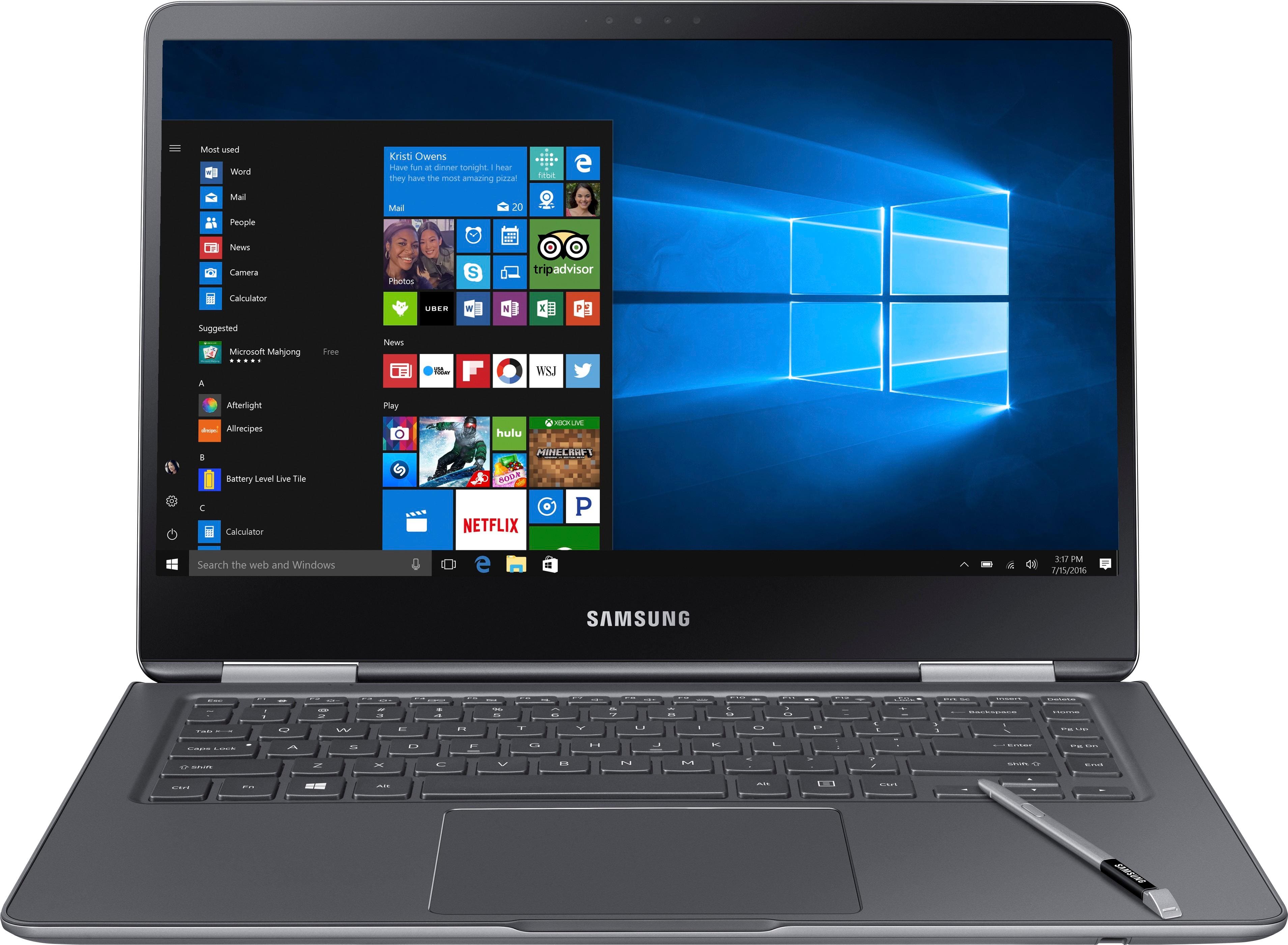 Samsung - Notebook 9 Pro 15" Touch-Screen Laptop - Intel Core i7 - 16GB Memory - AMD Radeon 540 - 256GB Solid State Drive - Titan Silver - Larger Front