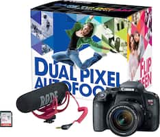 Canon - EOS Rebel T7i DSLR Camera with EF-S 18-55mm IS STM Lens Video Creator Kit - Black - Front_Zoom