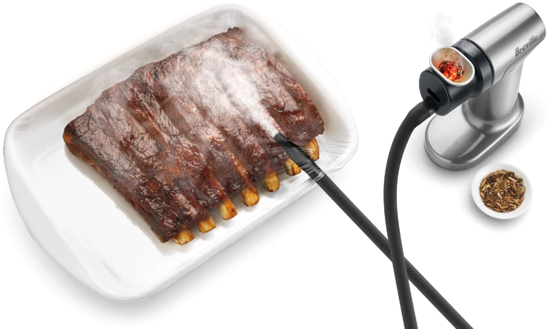 Alt View 11. Breville - the Smoking Gun Electric Wood Smoker - Silver.