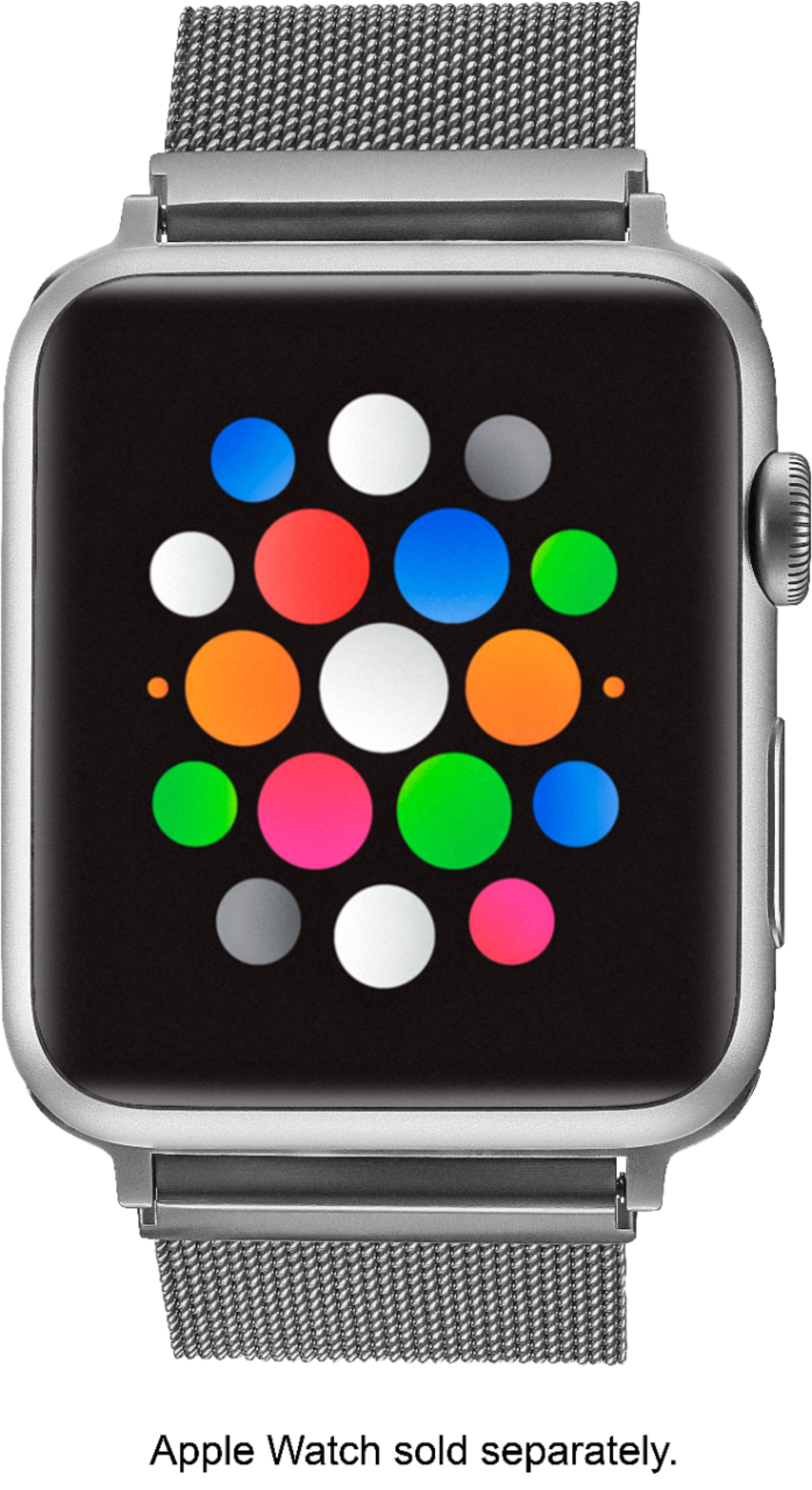 Alt View 11. Platinum™ - Magnetic Stainless Steel Mesh Band for Apple Watch 42mm, 44mm, 45mm (Series 1-9) and Apple Watch Ultra Series 1-2 49mm - Silver.