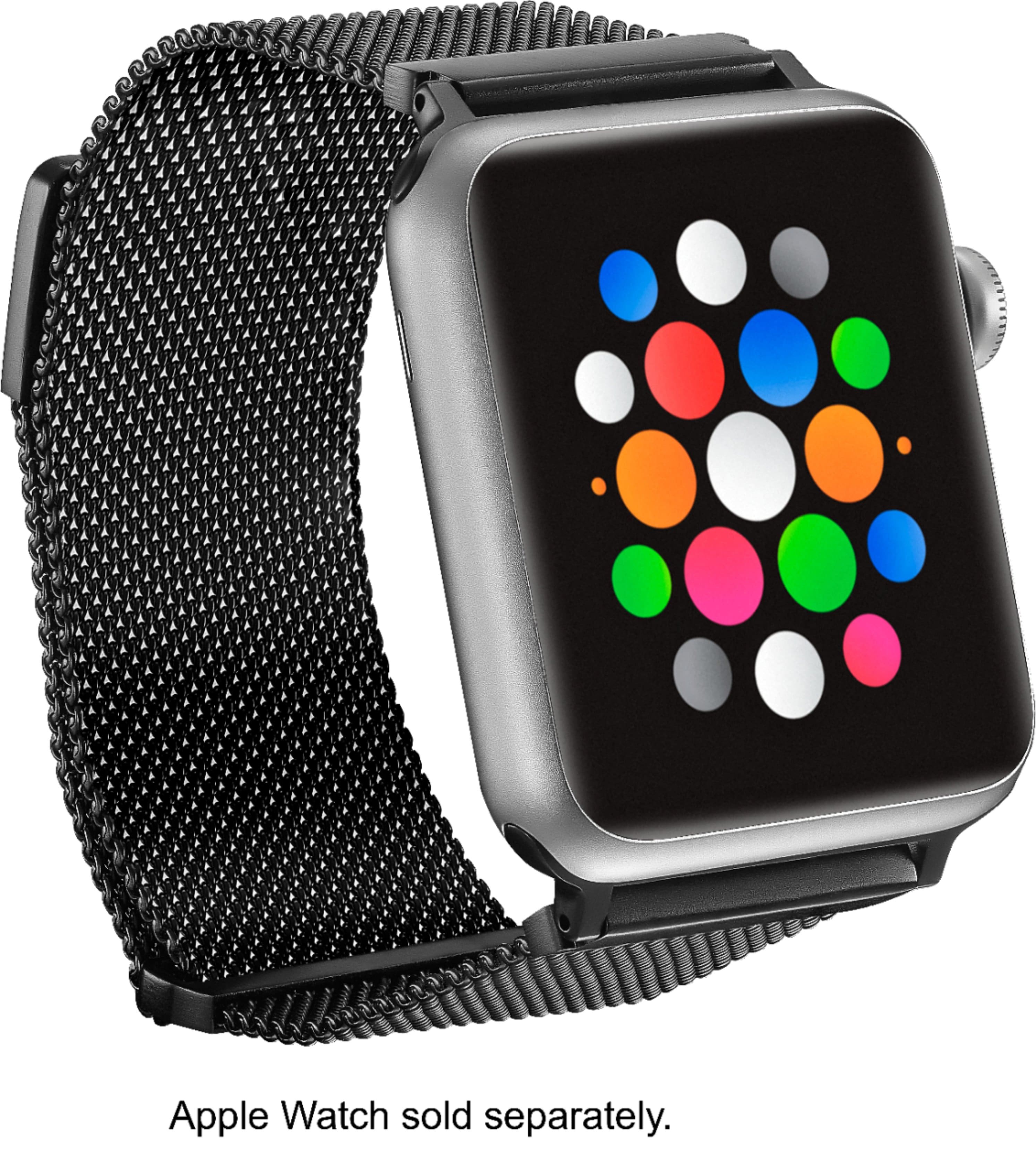 Platinum™ - Magnetic Stainless Steel Mesh Band for Apple Watch™ 42mm and 44mm, and Apple Watch Series 7 45mm - Black