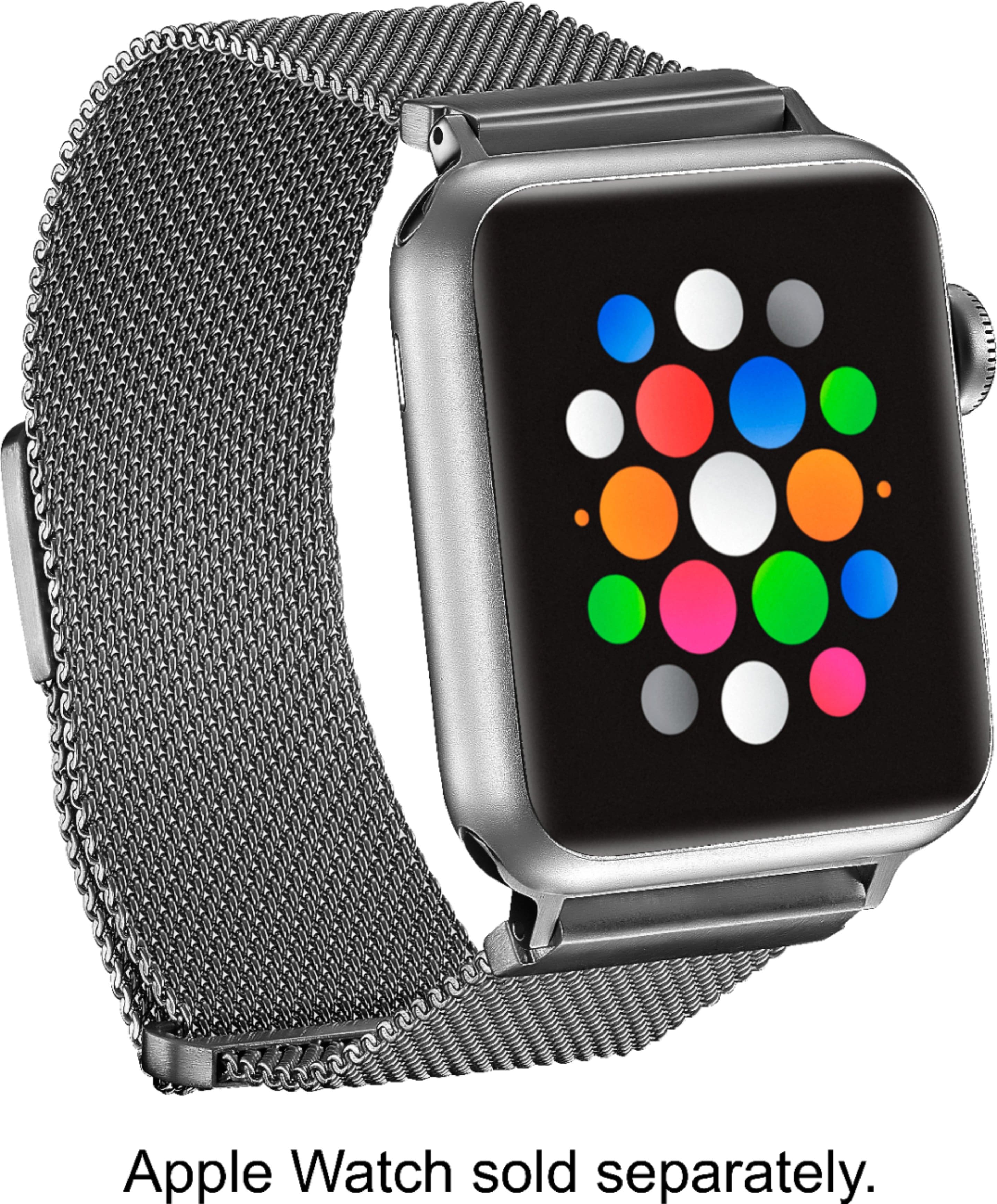 Angle. Platinum™ - Magnetic Stainless Steel Mesh Band for Apple Watch 38mm, 40mm, 41mm and Apple Watch Series 1-9 - Silver.