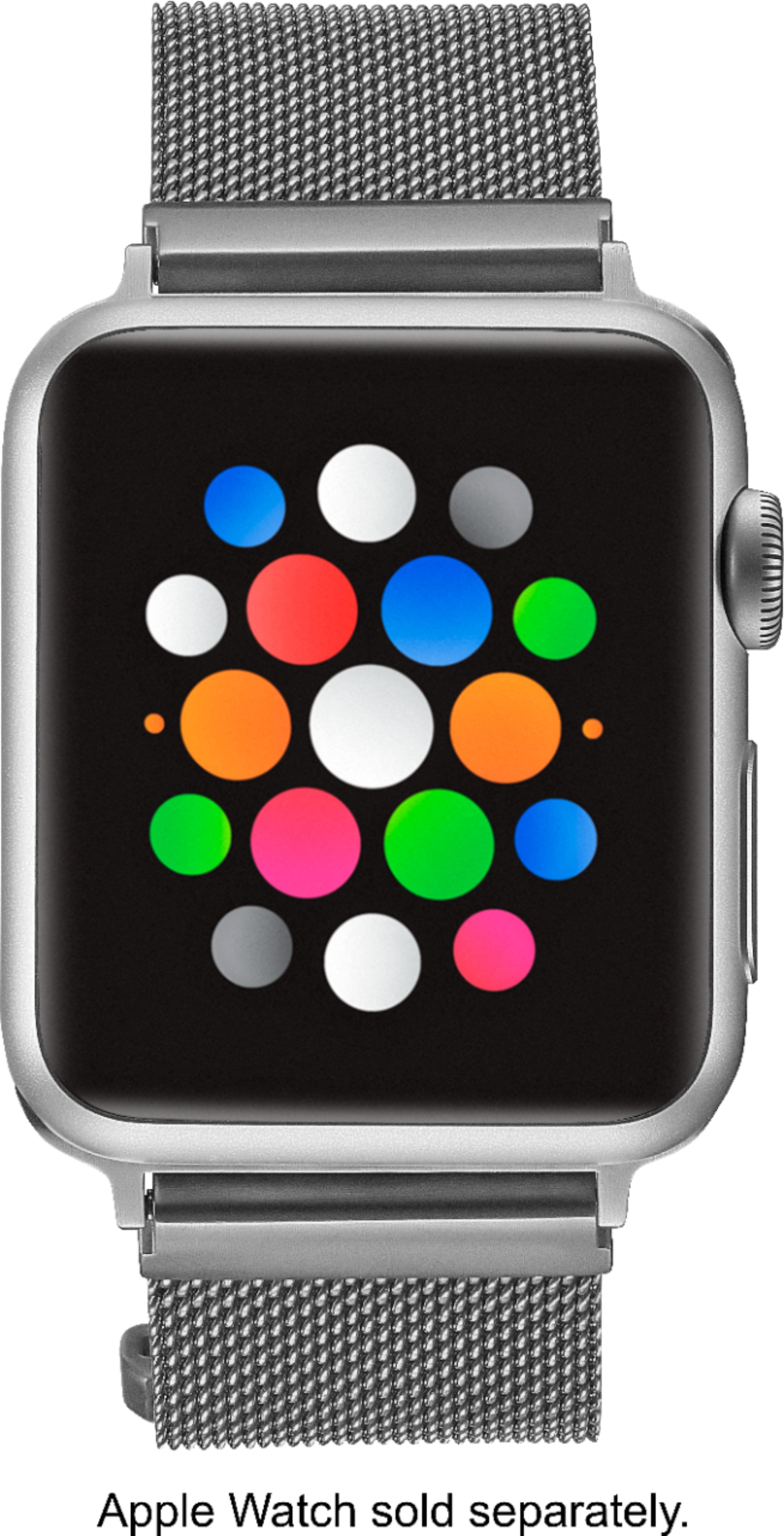 Alt View 11. Platinum™ - Magnetic Stainless Steel Mesh Band for Apple Watch 38mm, 40mm, 41mm and Apple Watch Series 1-9 - Silver.