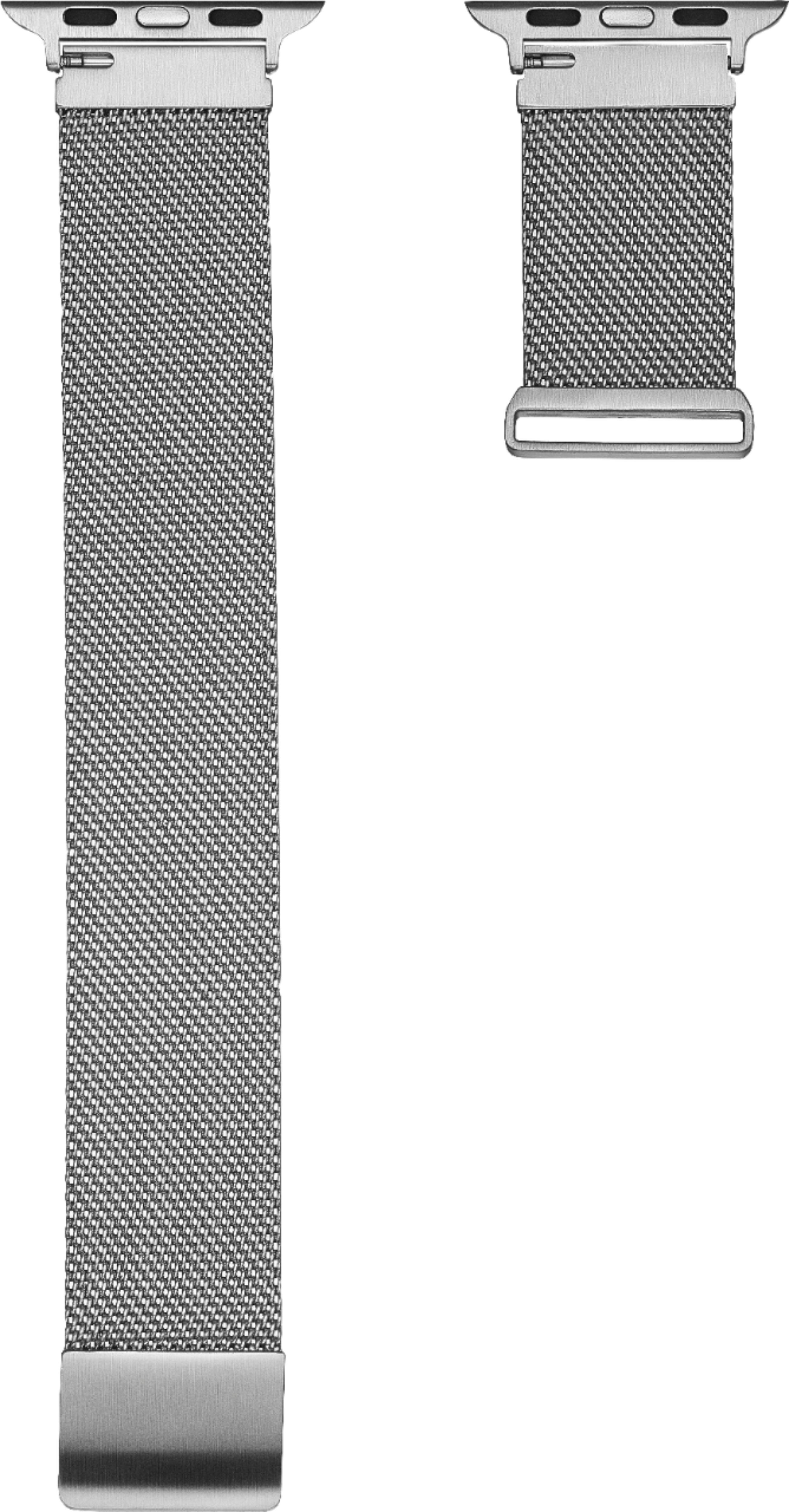 Alt View 13. Platinum™ - Magnetic Stainless Steel Mesh Band for Apple Watch 38mm, 40mm, 41mm and Apple Watch Series 1-9 - Silver.