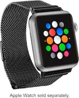 Platinum™ - Magnetic Stainless Steel Mesh Band for Apple Watch™ 38mm and 40mm - Black - Angle_Zoom