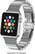 Left. Platinum™ - Stainless Steel Link Band for Apple Watch™ 38mm, 40mm, Apple Watch™ Series 7 41mm and Apple Watch™ Series 8 41mm - Silver.