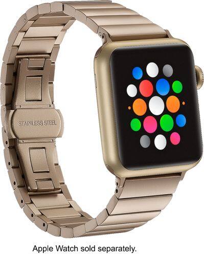 Platinum - Link Stainless Steel Band for Apple Watch™ 38mm - Matte gold - Angle