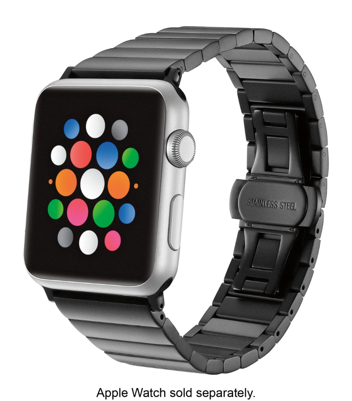 Left View: Apple Watch Series 6 (GPS + Cellular) 44mm Aluminum Case with Black Sport Band - Space Gray