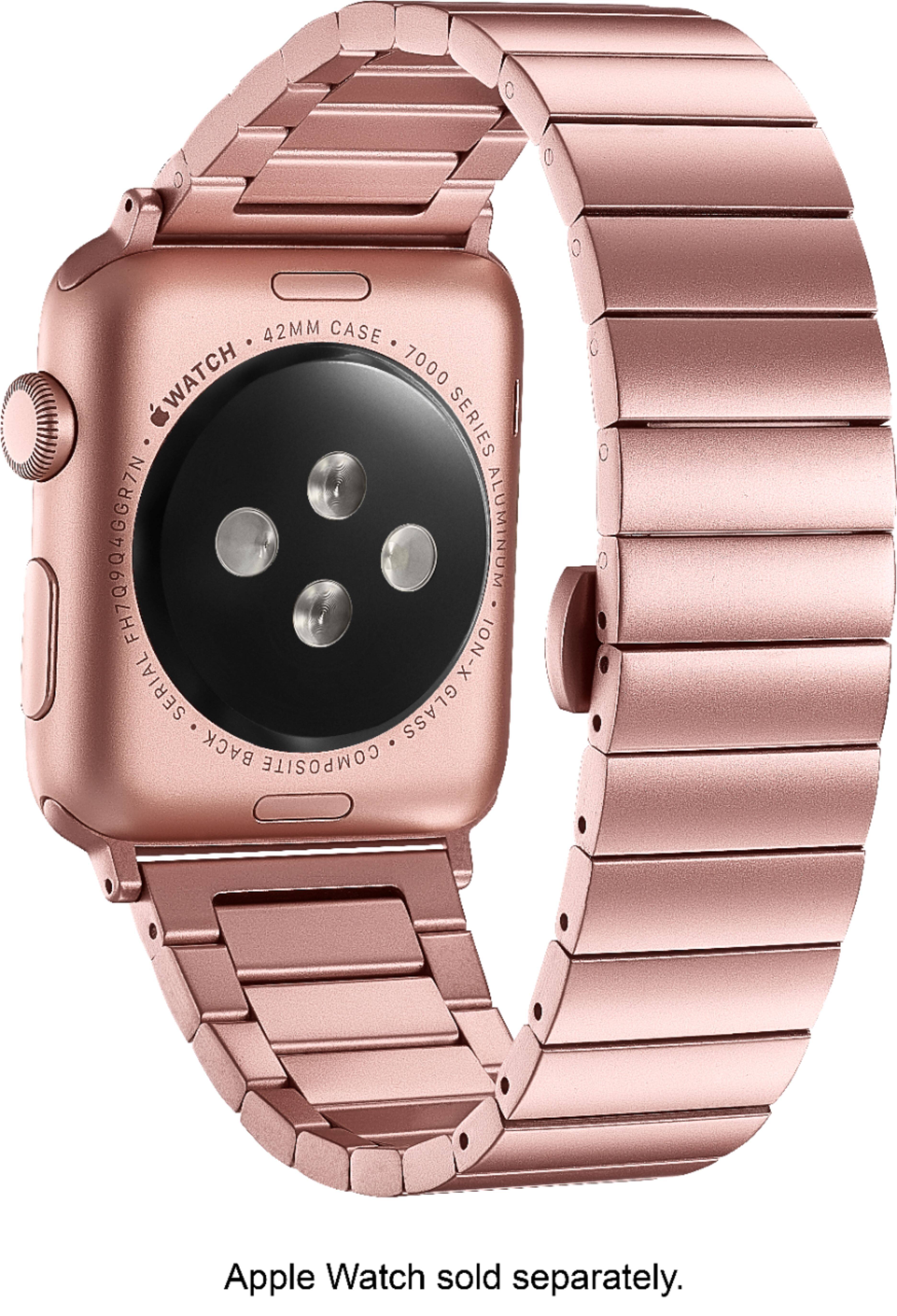 Alt View 13. Platinum™ - Link Stainless Steel Band for Apple Watch 42mm (Series 1-8) and Apple Watch Ultra 49mm - Rose Gold.