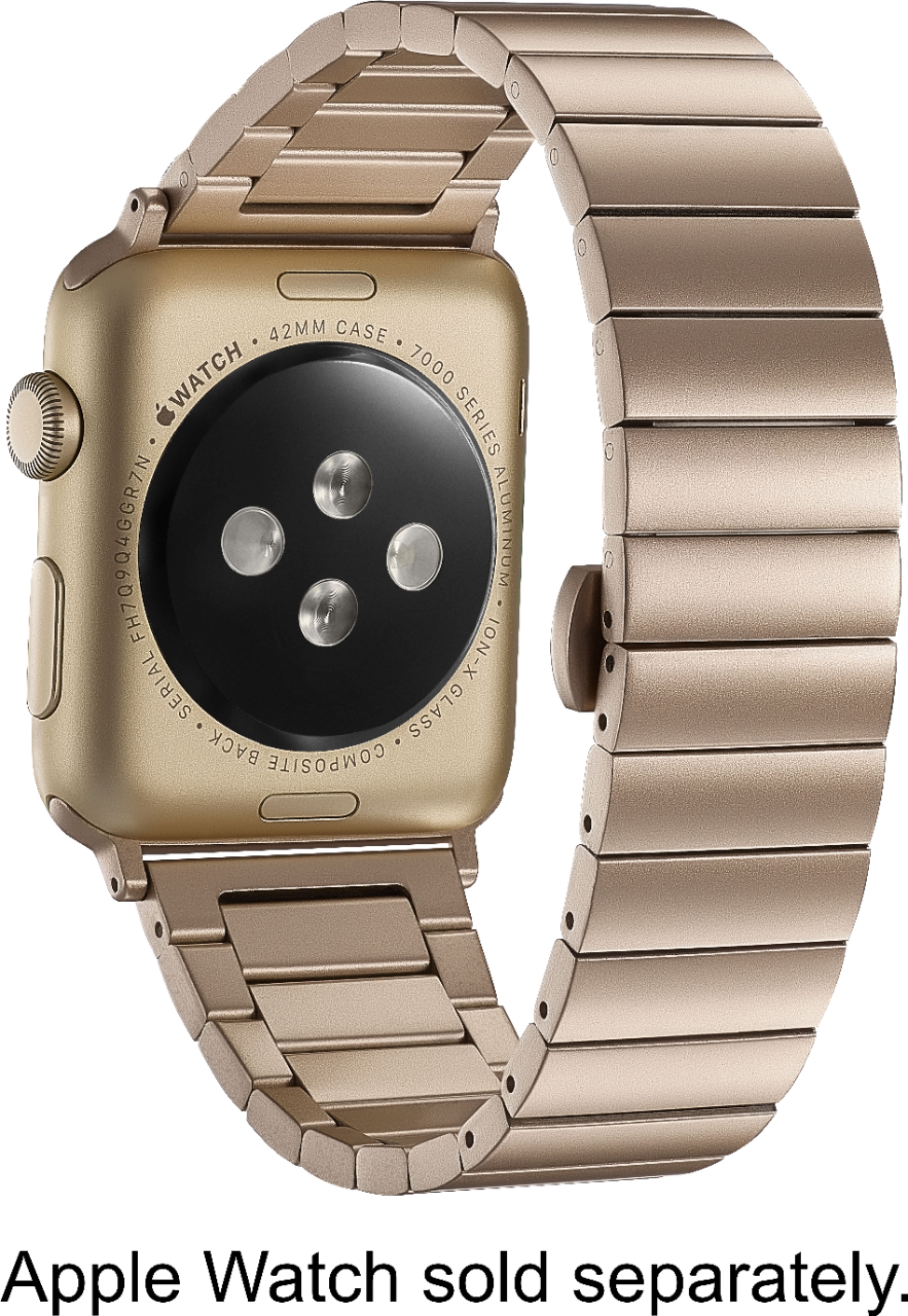 Alt View 12. Platinum™ - Stainless Steel Link Band for Apple Watch 42mm, 45mm (Series 1-8) and Apple Watch Ultra 49mm - Matte Gold.