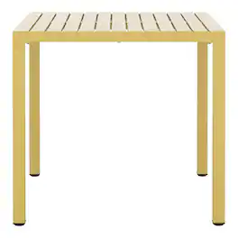WestinTrends - Playa 31.5" Iron Metal Frame Outdoor Square Patio Dining Table - Yellow