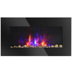 Front. Homcom - 29" Electric Fireplace, Wall Mounted Fireplace with 7 Adjustable LED Flame Colors, Remote Control, Fireplace Heater.