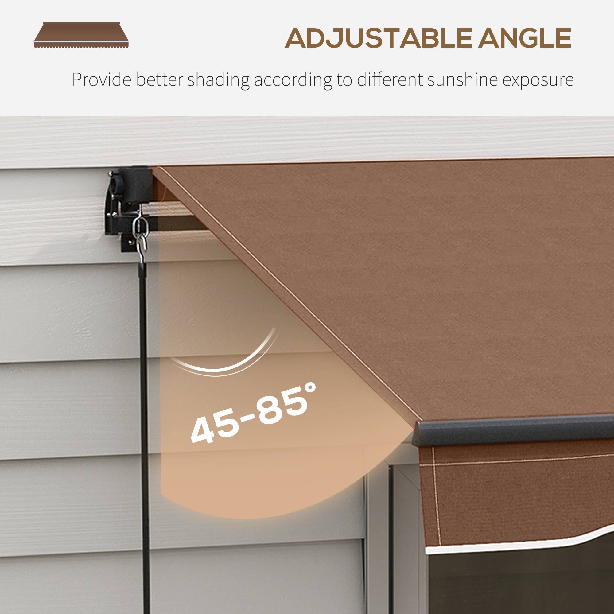 ADJUSTABLE ANGLE
Provide better shading according to different sunshine exposure
45-85°