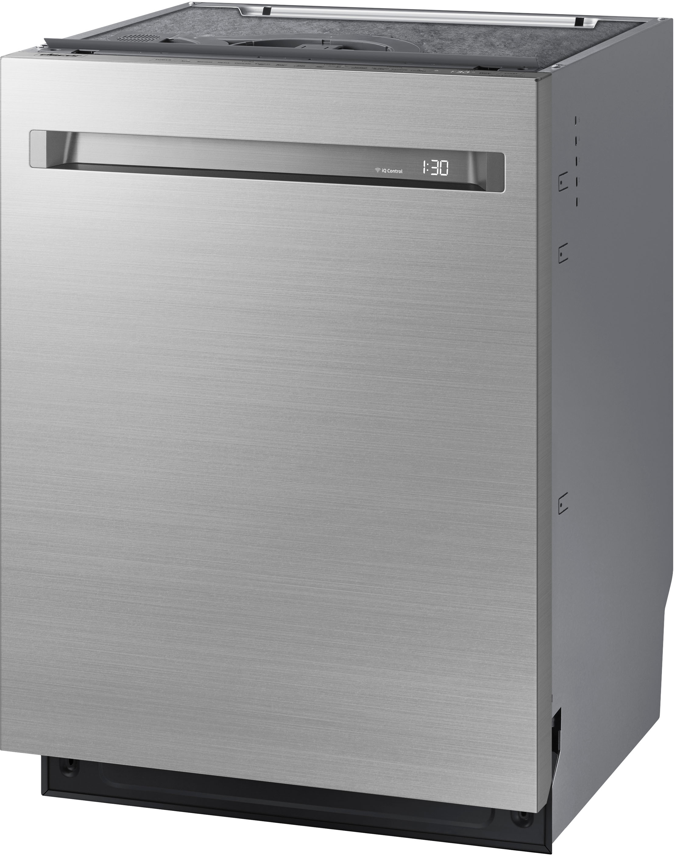 Angle View: JennAir - Euro-Style TriFecta 24" Top Control Built-In Dishwasher with Stainless Steel Tub - Stainless steel