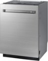 Angle. Dacor - Top Control Built-In Dishwasher with Stainless Steel Tub, WaterWall™, ZoneBooster™, AutoRelease Door, 3rd Rack, 42 dBA - Silver Stainless Steel.