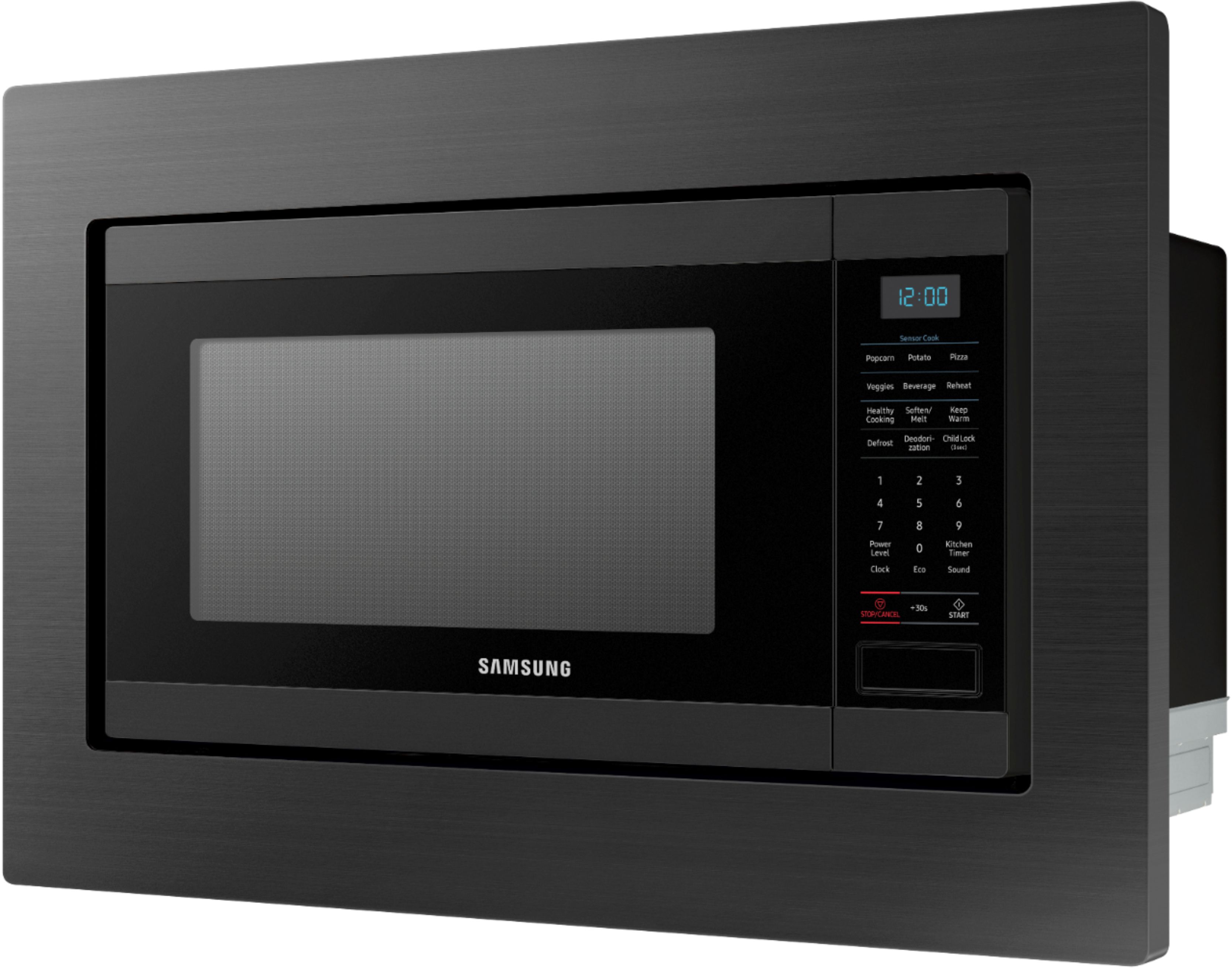 Angle View: Samsung - 30" Trim Kit for MS19M8020TG Microwave - Black Stainless Steel