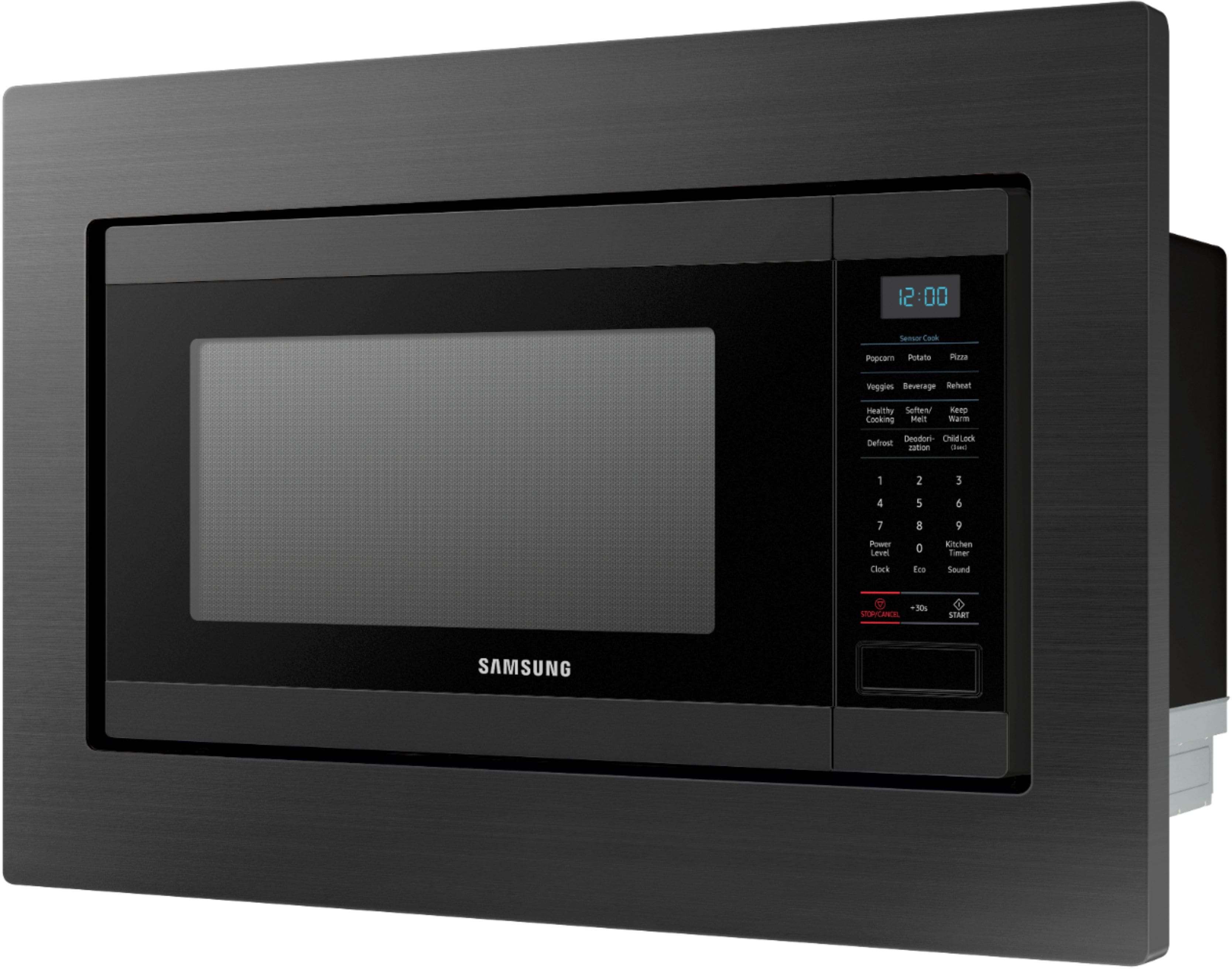 Angle. Samsung - 30" Trim Kit for MS19M8020TG Microwave - Black Stainless Steel.
