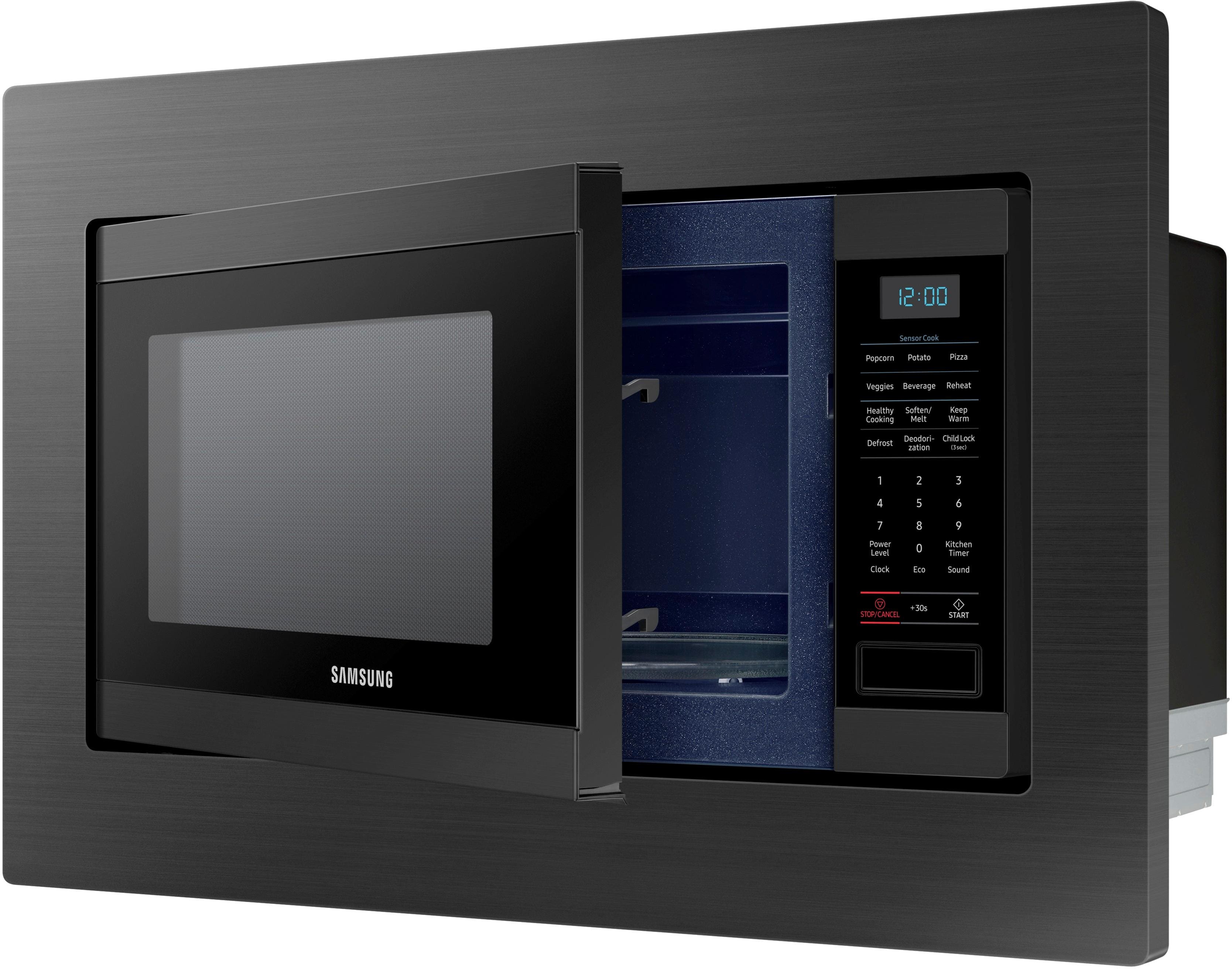 Alt View 12. Samsung - 30" Trim Kit for MS19M8020TG Microwave - Black Stainless Steel.