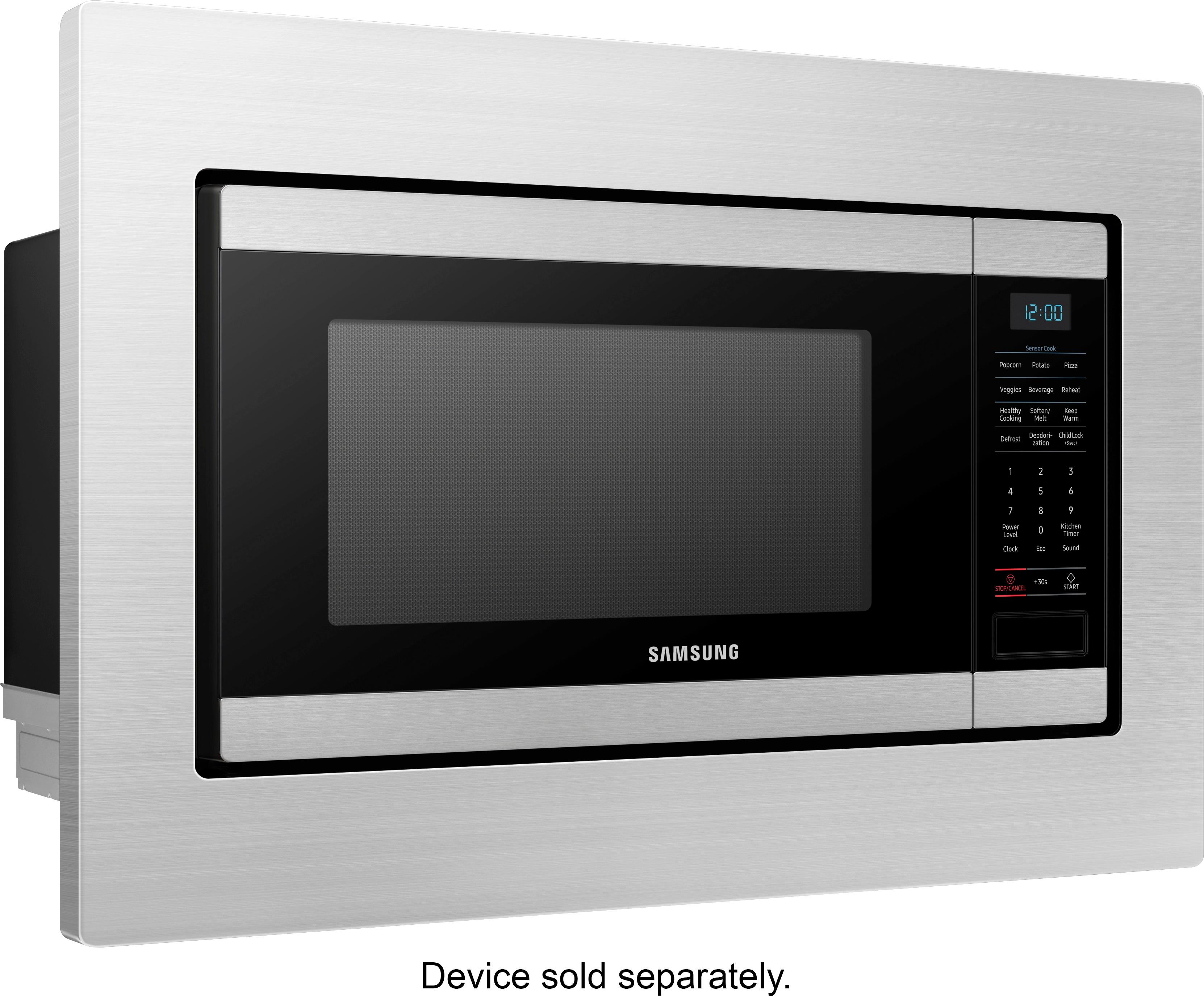 Angle View: Samsung - 30" Trim Kit for MS19M8000AS Microwave - Stainless Steel