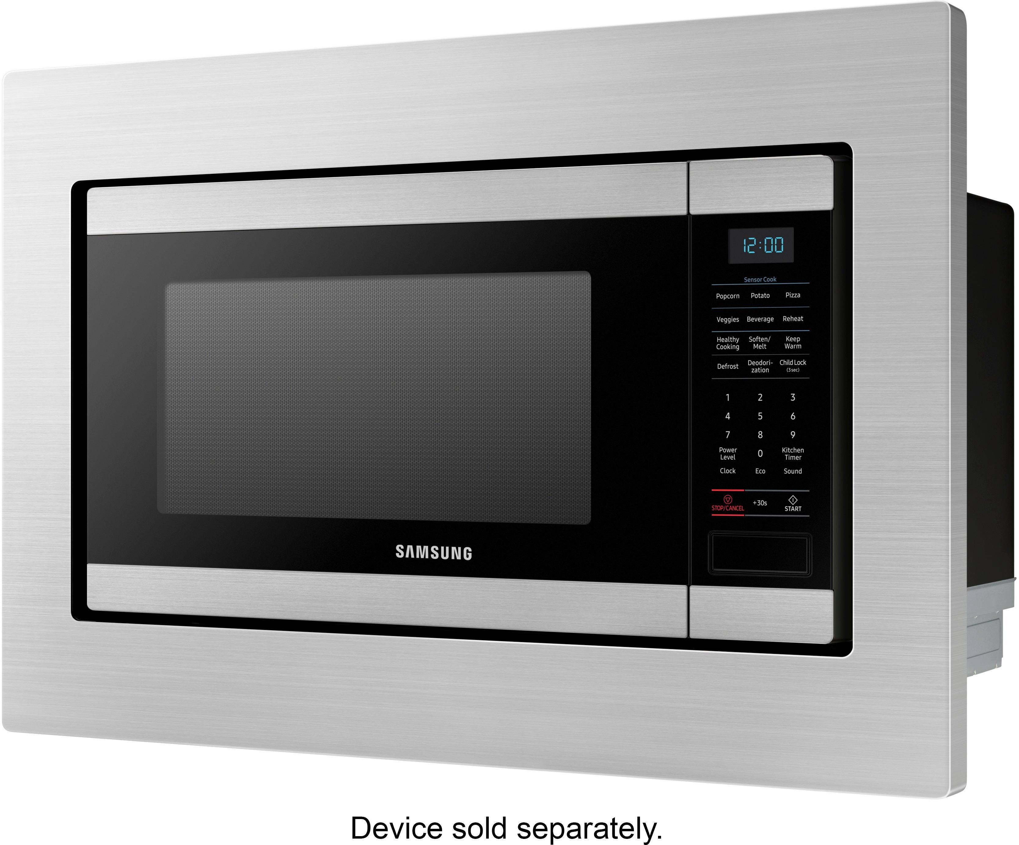 Left. Samsung - 30" Trim Kit for MS19M8000AS Microwave - Stainless Steel.