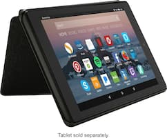 Amazon - Cover Case for Amazon Fire HD 8 (7th Generation, 2017 Release) - Charcoal Black - Angle_Zoom