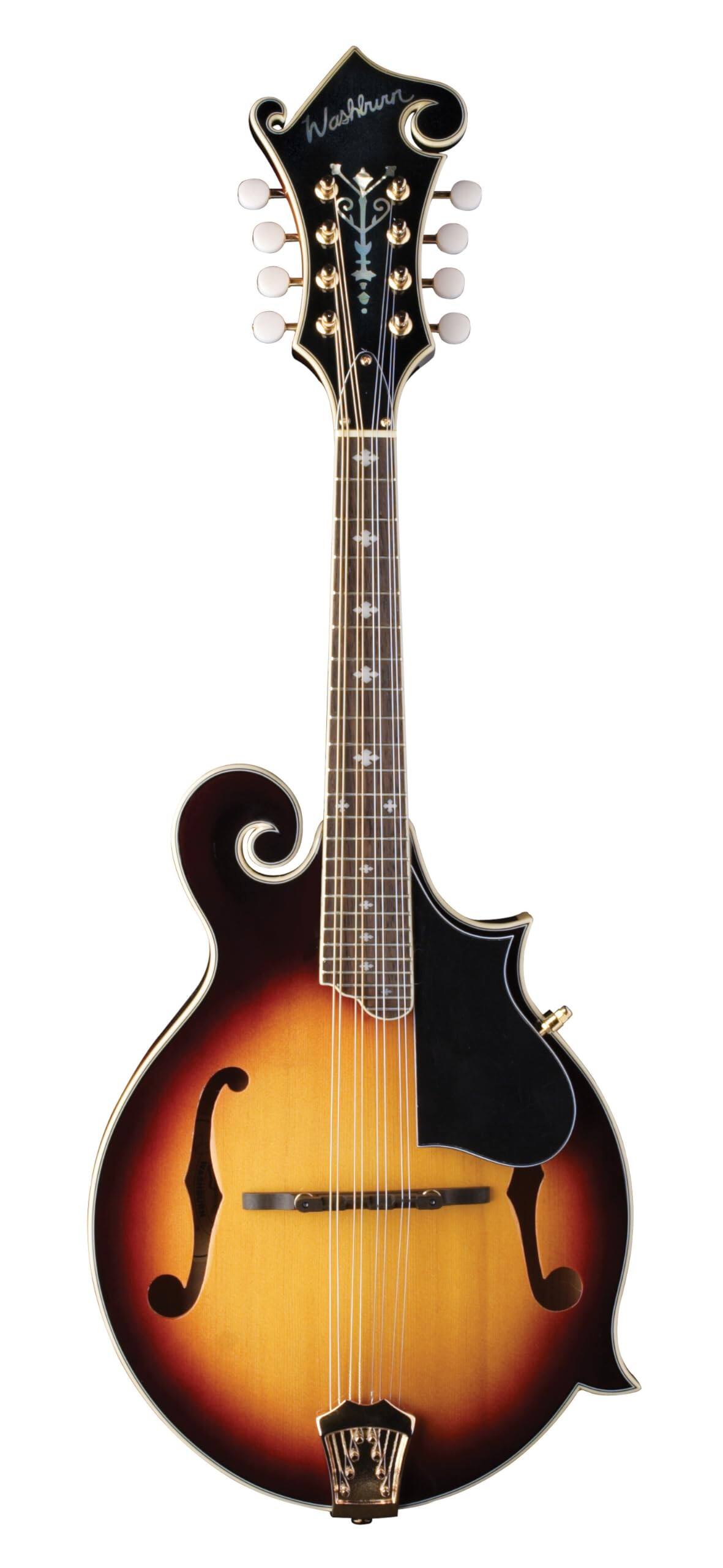 Alt View 4. Washburn - Washburn M3SWK-D M3SW Americana Series F-Style Mandolin, Tobacco Sunburst - Tobacco Sunburst.