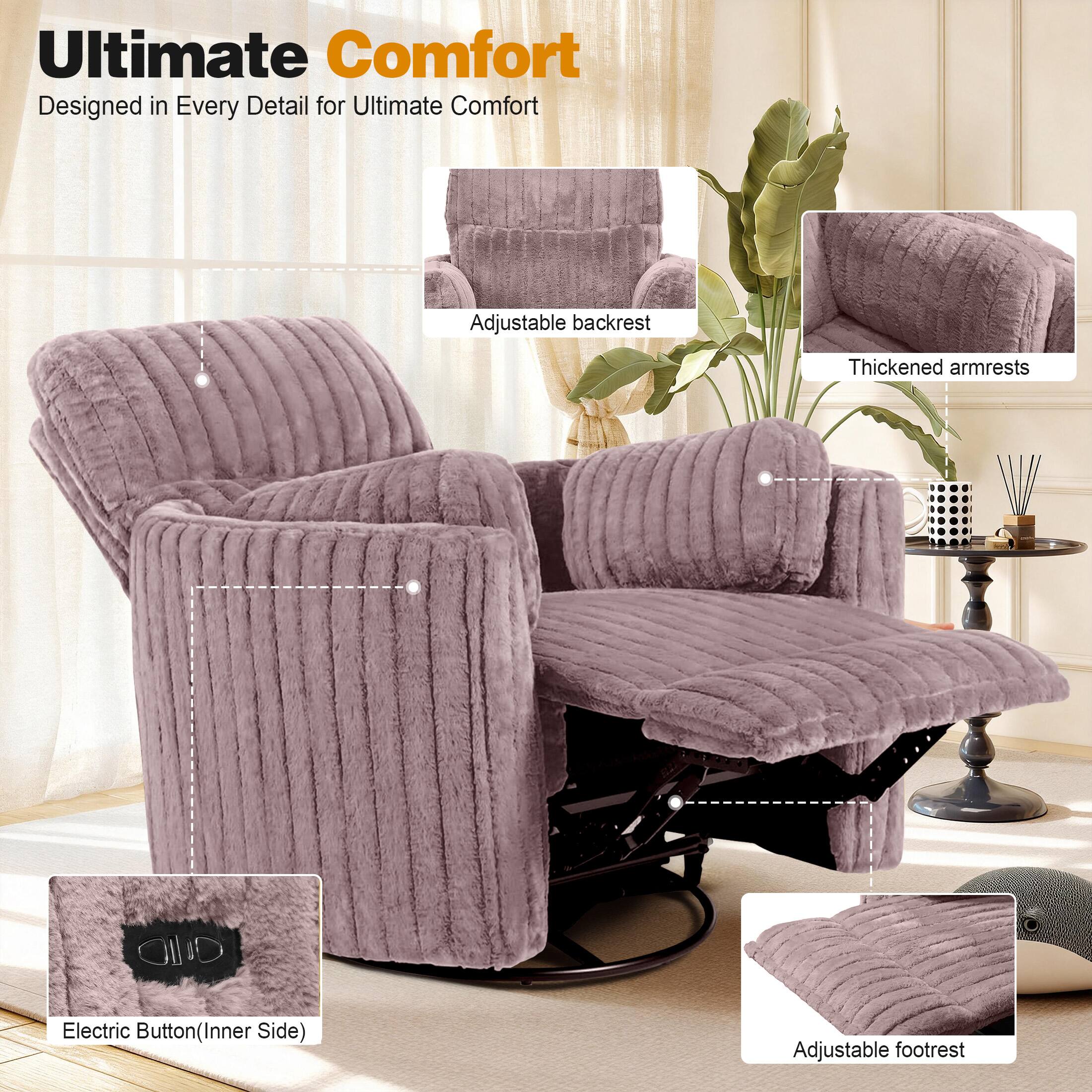 Ultimate Comfort  
Designed in Every Detail for Ultimate Comfort  

- Adjustable backrest  
- Thickened armrests  
- Electric Button (Inner Side)  
- Adjustable footrest