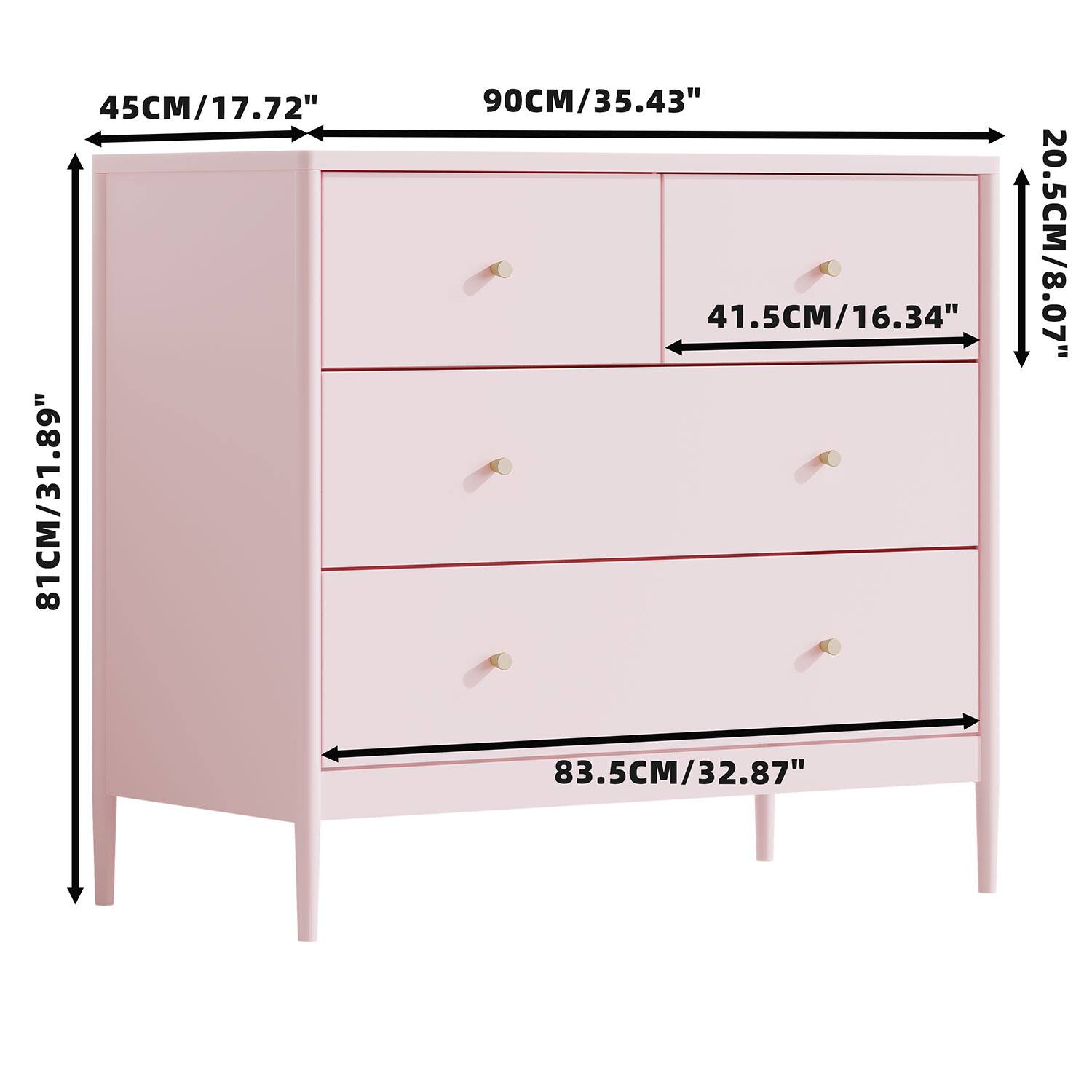 45CM/17.72"  
81CM/31.89"  
90CM/35.43"  
41.5CM/16.34"  
83.5CM/32.87"  
20.5CM/8.07"