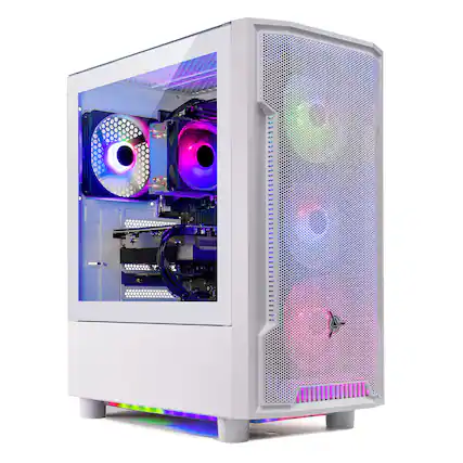 Front. Skytech Gaming - Skytech ARCH4 - AMD Ryzen 7 7700, 5060, 16GB 6000 MHz DDR5 RAM, 650W GOLD PSU - White.