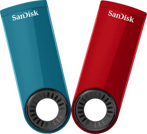 SanDisk - Cruzer Dial 32GB USB 2.0 Flash Drives (2-Pack) - Black/red