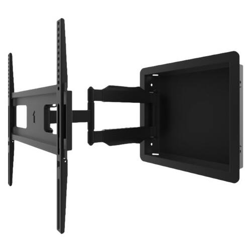 Alt View 13. Kanto - Recessed In-Wall Full Motion TV Mount for Most 32" - 55" TVs - Extends 18.5" - Black.