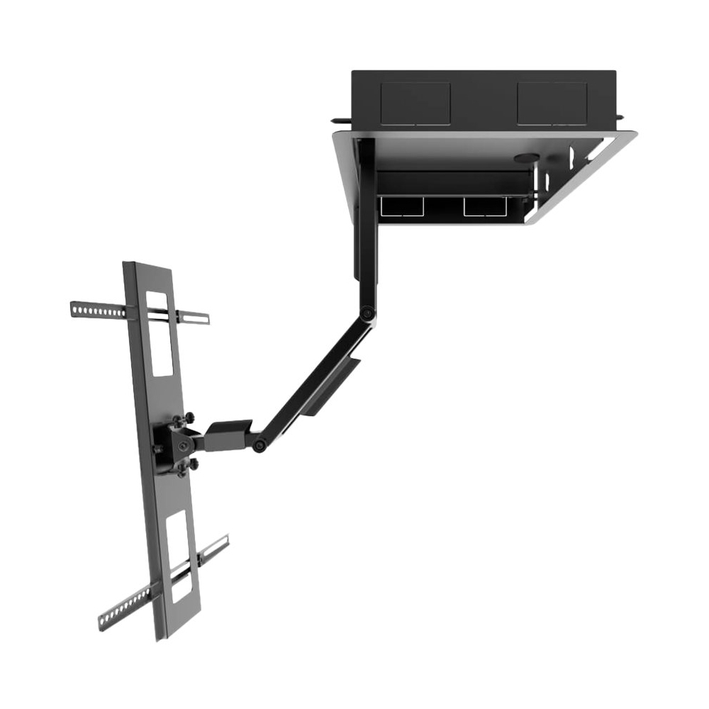 Angle View: Kanto - Recessed In-Wall Full Motion TV Mount for Most 46" - 80" TVs - Extends 27.6" - Black