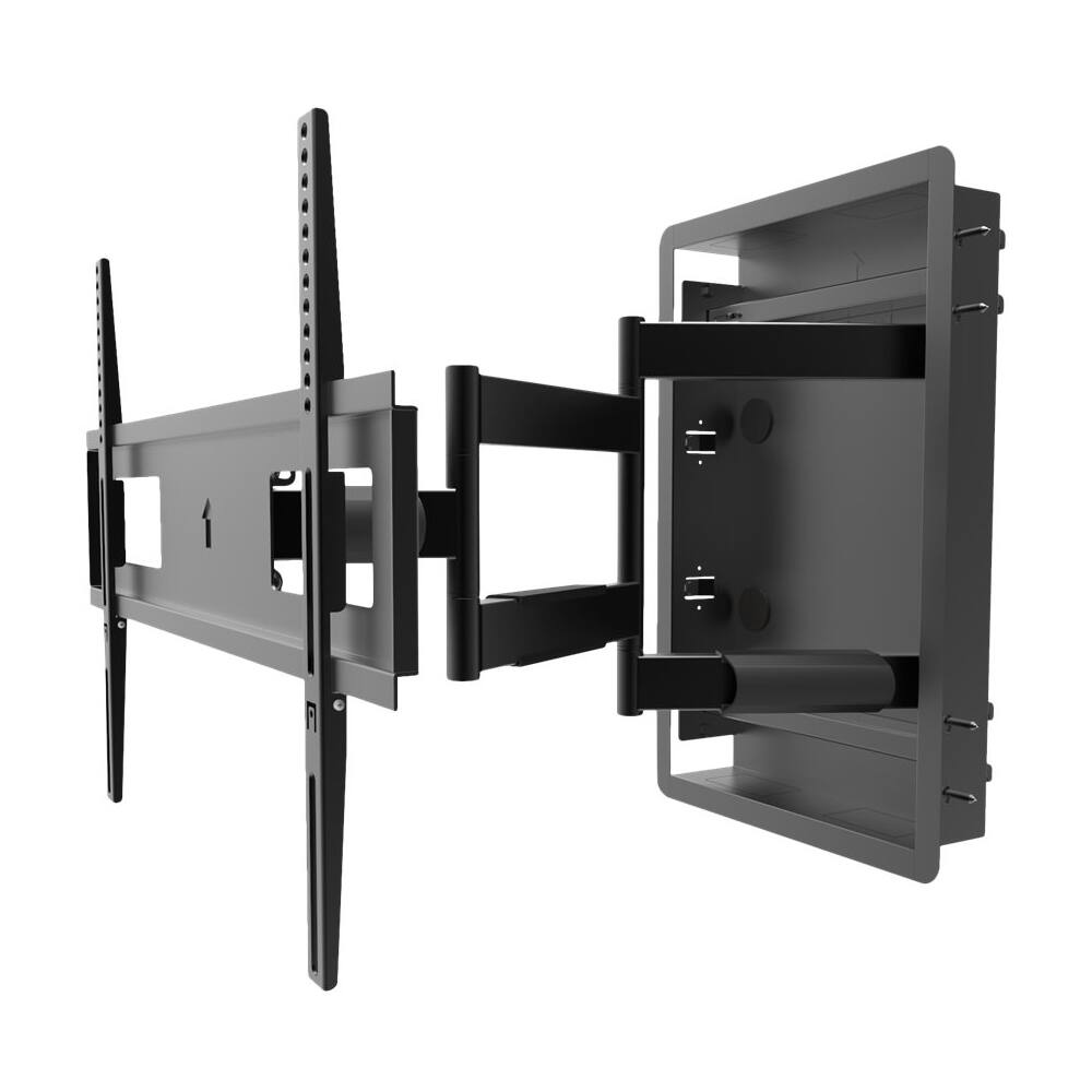 Alt View 11. Kanto - Recessed In-Wall Full Motion TV Mount for Most 46" - 80" TVs - Extends 27.6" - Black.
