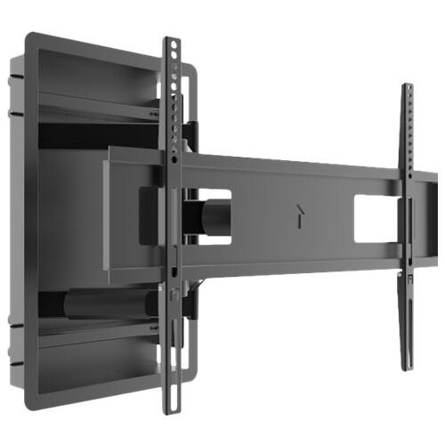 Alt View 14. Kanto - Recessed In-Wall Full Motion TV Mount for Most 46" - 80" TVs - Extends 27.6" - Black.