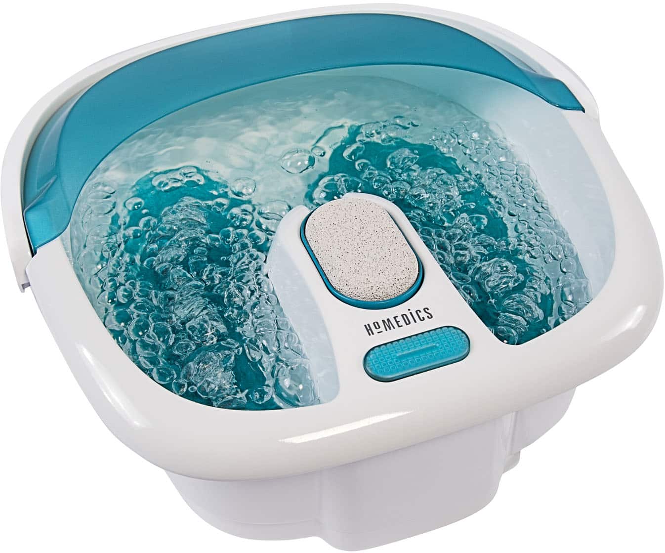 Angle. Homedics - Bubble Foot Spa with Heat Boost Power - White/Gray.